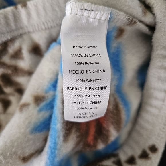 Men's Fleece Southwest Aztec Rebels & Nomads  Hooded Pullover 3/4 zip Size Small - Picture 9 of 10